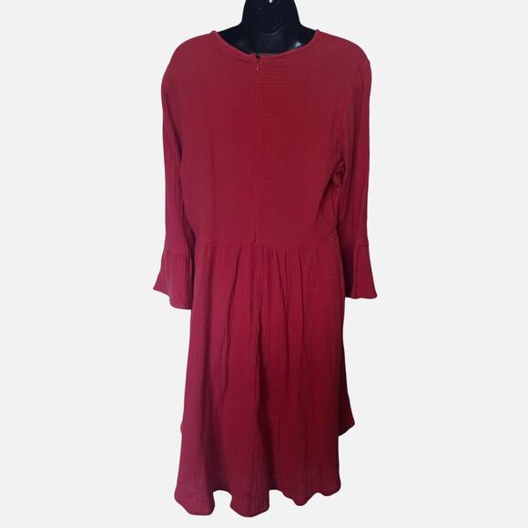 PATPAT Bell Sleeve Dress Brick Red Womens Large - Picture 3 of 6